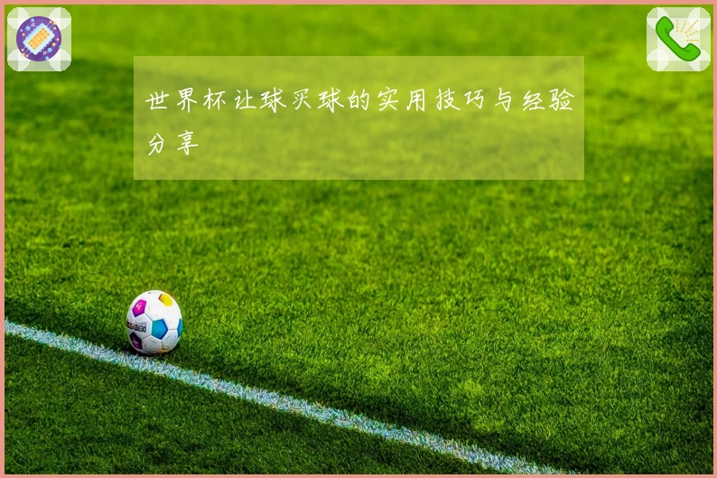 世界杯让球买球的实用技巧与经验分享